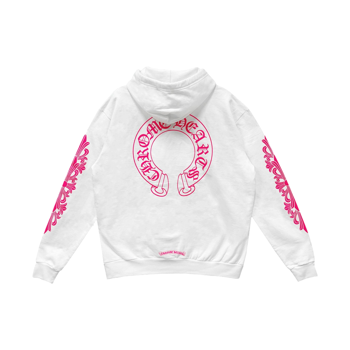 크롬하츠 홀스슈 플로랄 플리스 후드 화이트 핑크(Chrome Hearts Horseshoe Floral Fleece Hoodie White Pink) - 2