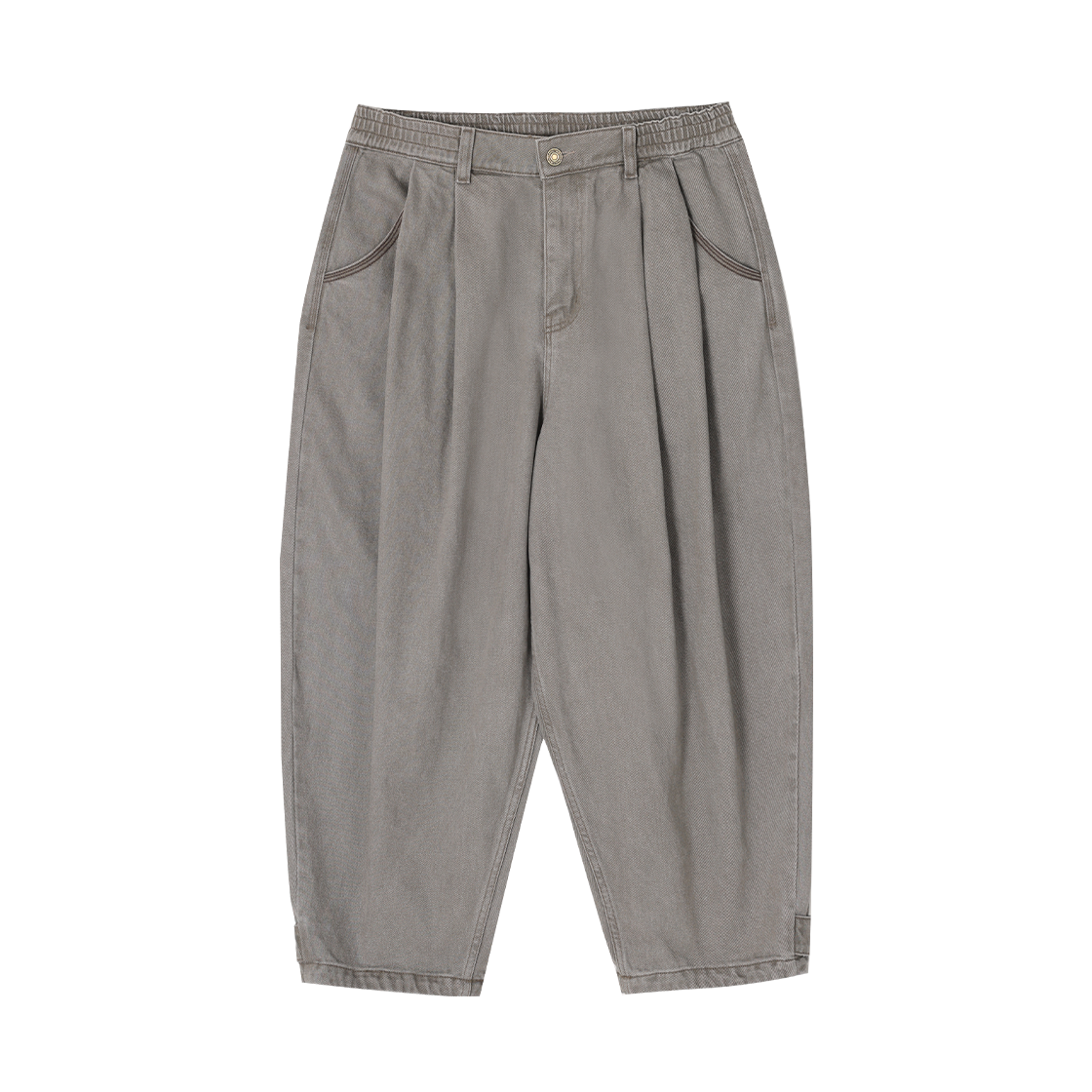 SI2PT229AB SONGZIO HOMME Curved Balloon Denim Ash Brown