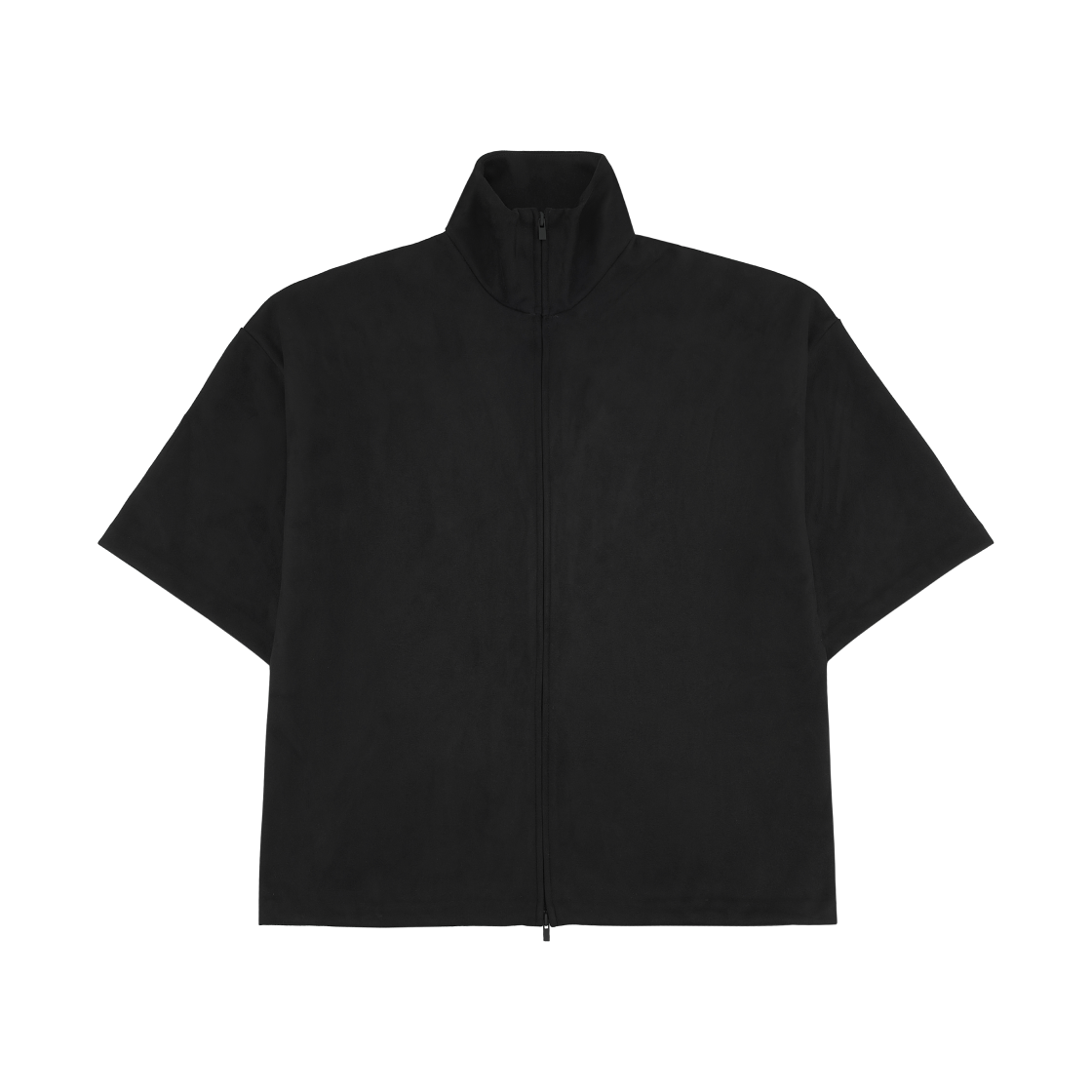 - Essentials Suede Fleece High Neck 3/4 Sleeve Jacket Vintage Black - 25FW