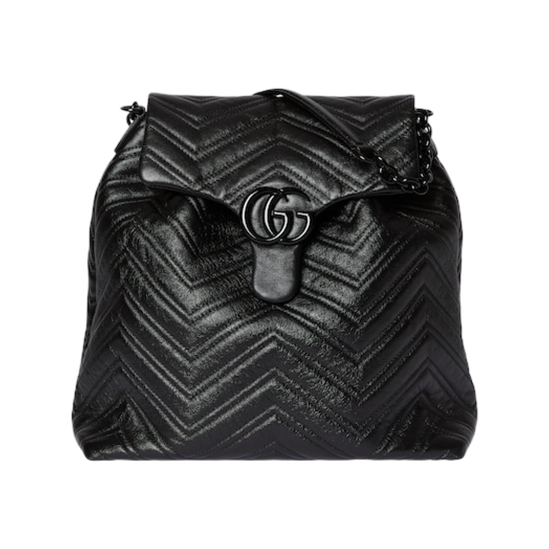 855936-AAFS1-1000 Gucci GG Marmont Medium Backpack Black