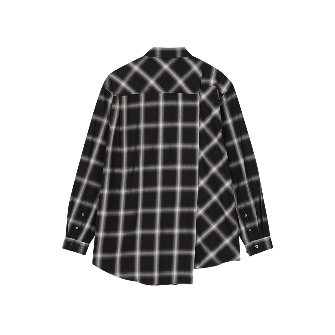 송지오 옴므 어시메트릭 컷 체크 셔츠 블랙(SONGZIO HOMME Asymmetric Cut Check Shirt Black) - 2