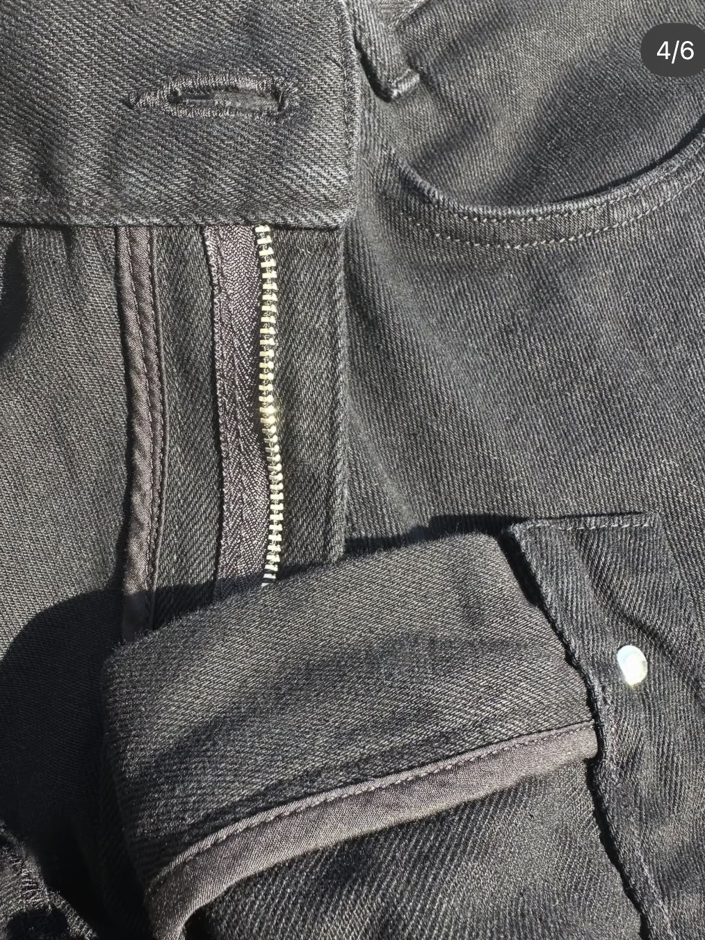 AX CONNECTION Raised Surface Washed Wide Denim Pants 착용 스타일 - 5