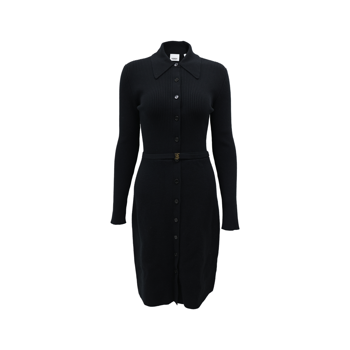 IT2HGP5EWW8H Burberry 8058401 Belted Knit Dress - Black