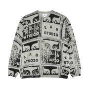 IAB Studio x Obey Faded Posters Sweater Grey Multi