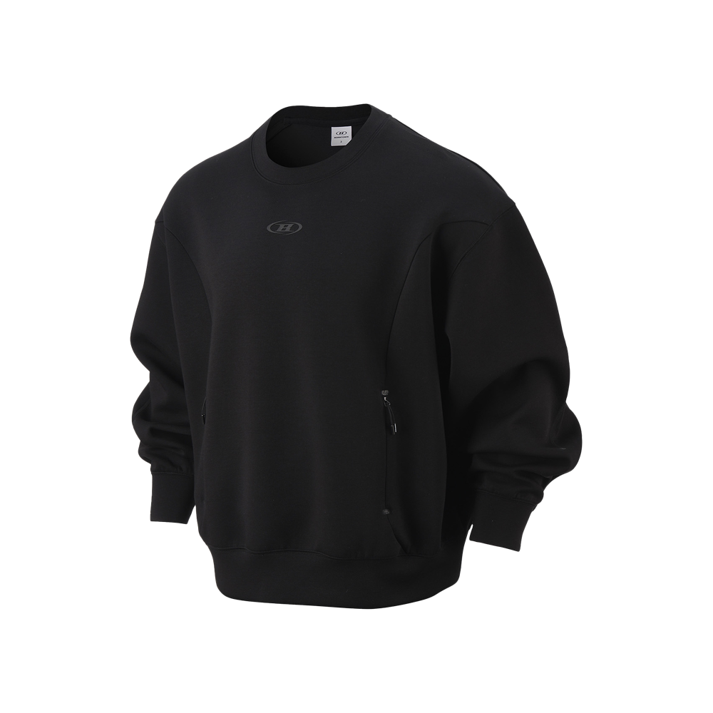 BH1MMT217BK BORN TO WIN Symbol B Tech Crewneck Black