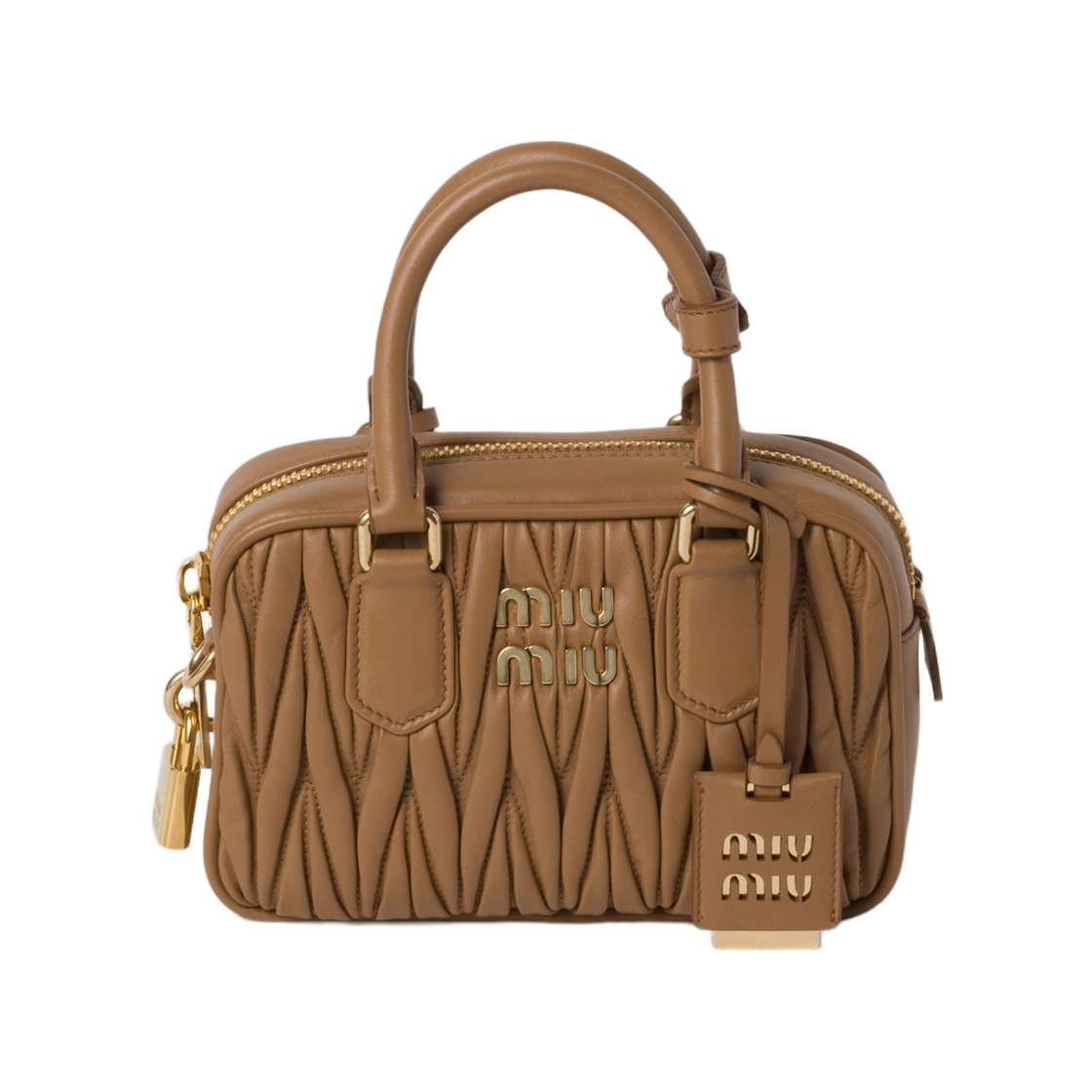 미우 미우 아르카디 마테라쎄 나파 레더 백 카라멜(Miu Miu Arcady Materasse Napa Leather Bag Caramel) - 1