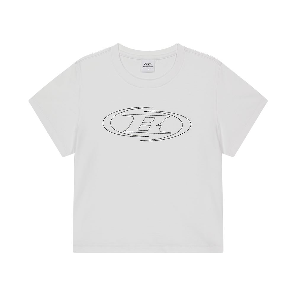 BH1WST243WH BORN TO WIN W Stitch Logo Regular Fit T-Shirts White
