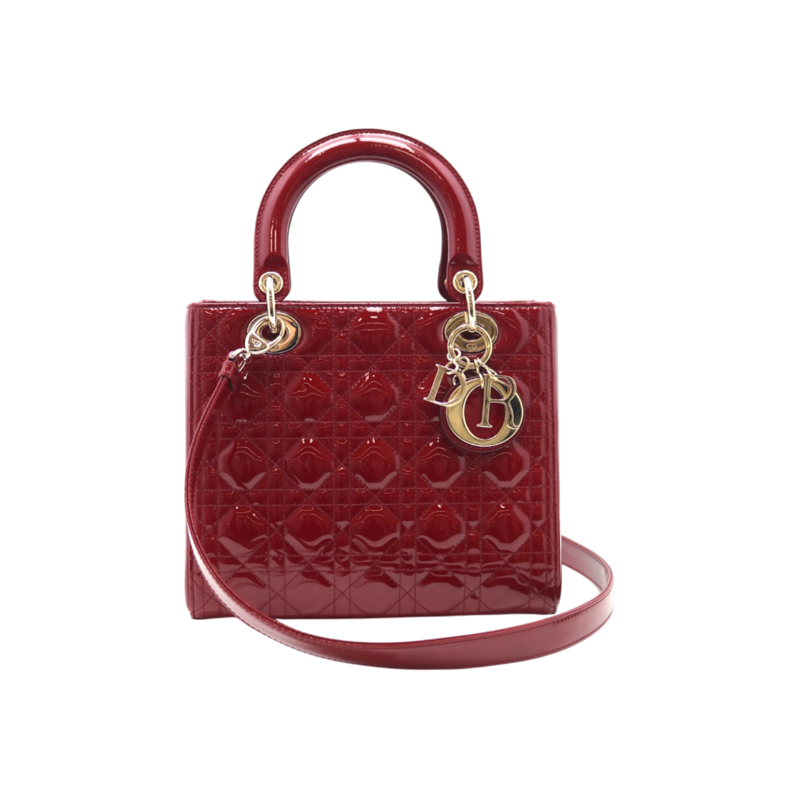 ITQ2S9934UNS Dior Lady Dior Medium Patent M0565