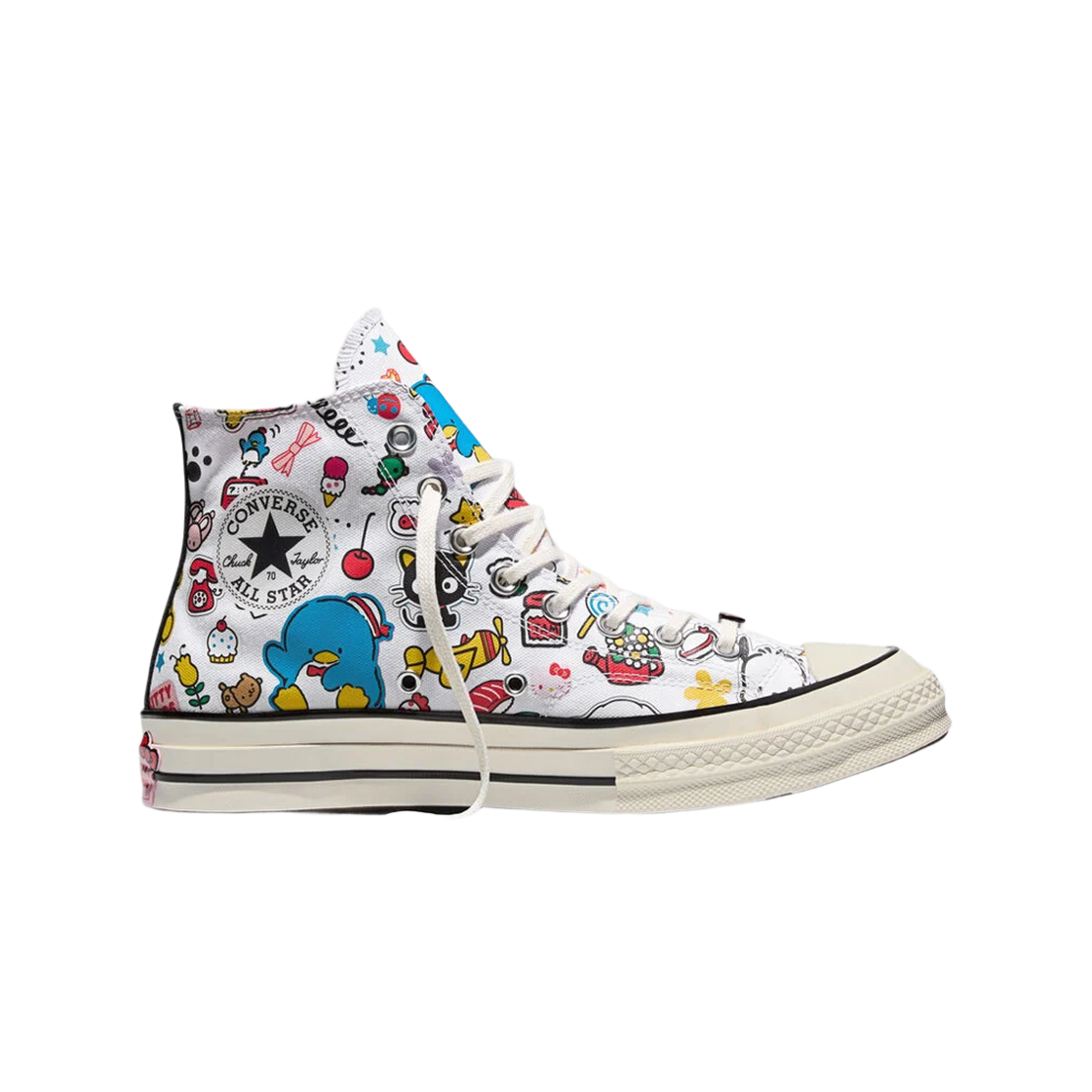 컨버스 x 헬로 키티 앤 프렌즈 척 70 스티커 화이트 핑크 그린(Converse x Hello Kitty and Friends Chuck 70 Stickers White Pink Green) - 1