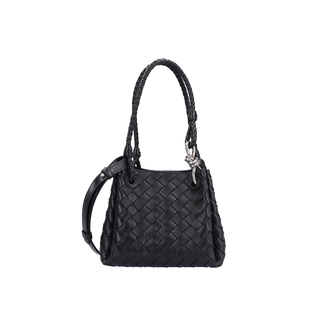 보테가 베네타 796569 인트레치아토 스몰 파라슈트 백 쉽스킨 블랙(Bottega Veneta 796569 Intrecciato Small Parachute Bag in Black Sheepskin)