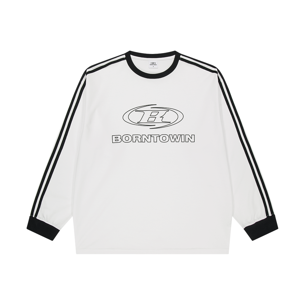 본투윈 심볼 로고 트랙 롱슬리브 화이트(BORN TO WIN Symbol Logo Track Long Sleeve White)
