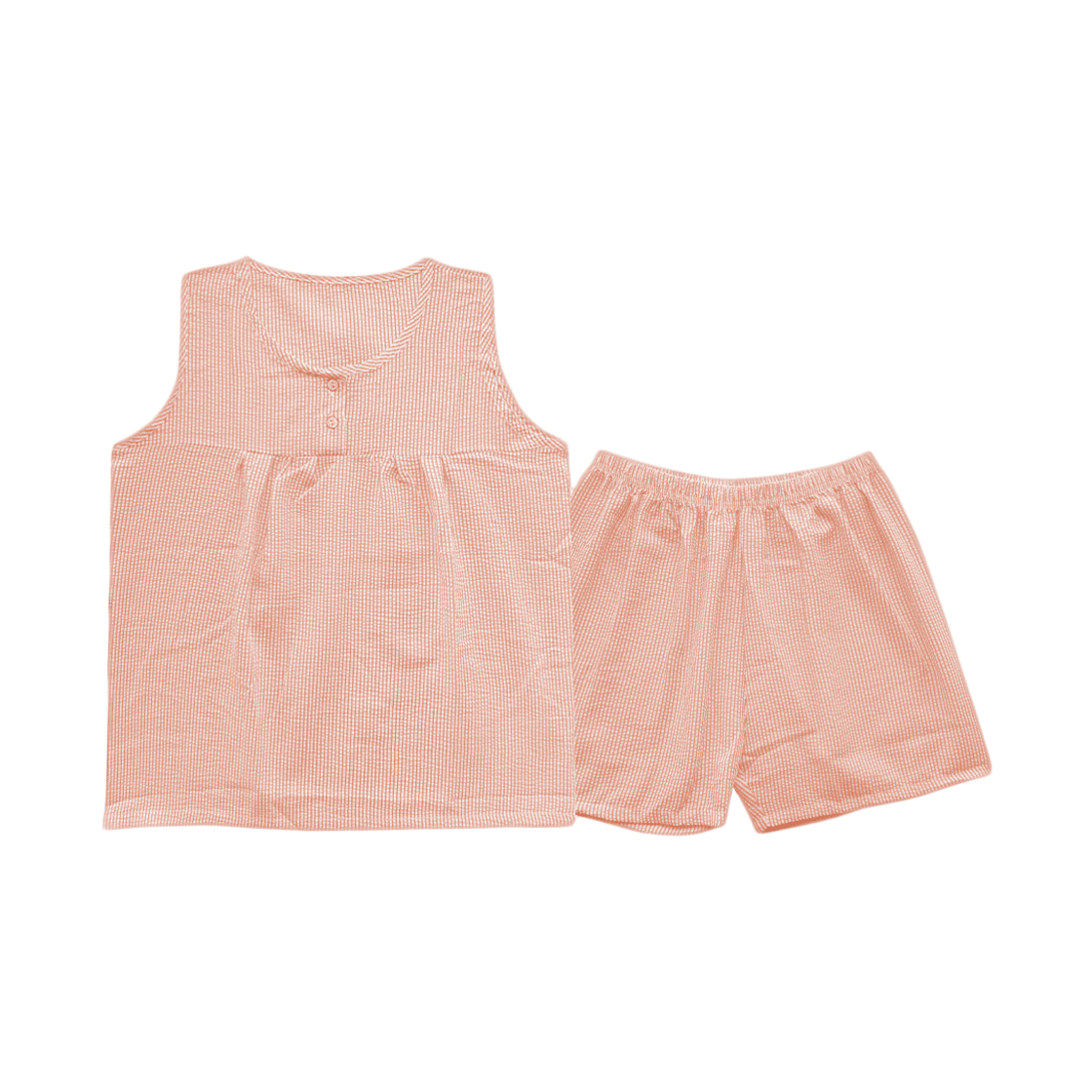 [3% 적립] (W) 에이원 쿨 엠보 민소매 잠옷 세트 오렌지([3% 적립] (W) Aone Cool Embro Sleeveless Pajama Set Orange) - 1
