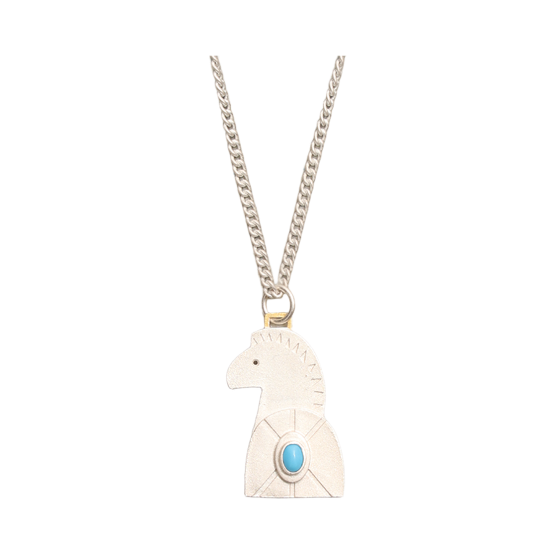 토우토우아카이브 플랫 홀스 터쿼이즈 목걸이 원실버(TOWTOW.ARCHIVE Flat Horse Turquoise Necklace One Silver)
