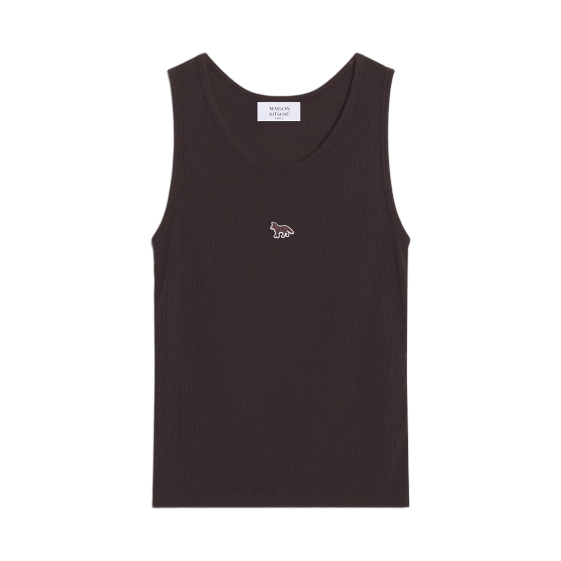MW00121KA0033-0423 (W) Maison Kitsune Baby Fox Ribbed Tank Top Ganache