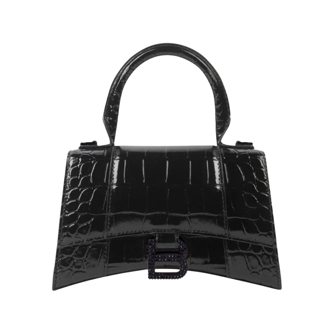 발렌시아가 아워글래스 XS 핸드백 크로커다일 엠보스 블랙(Balenciaga Hourglass XS Handbag Crocodile Embossed Black) - 1