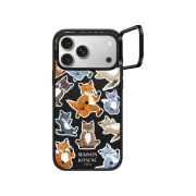 Casetify x Maison Kitsune iPhone Fox Medley Magsafe Compatible Impact Ring Stand Case Matte Black
