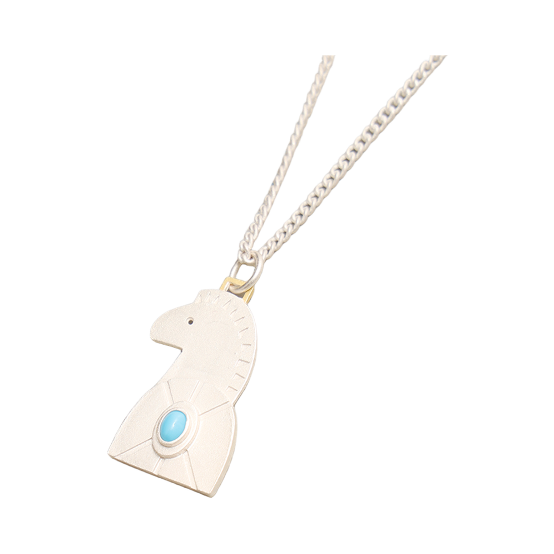 토우토우아카이브 플랫 홀스 터쿼이즈 목걸이 원실버(TOWTOW.ARCHIVE Flat Horse Turquoise Necklace One Silver) - 3