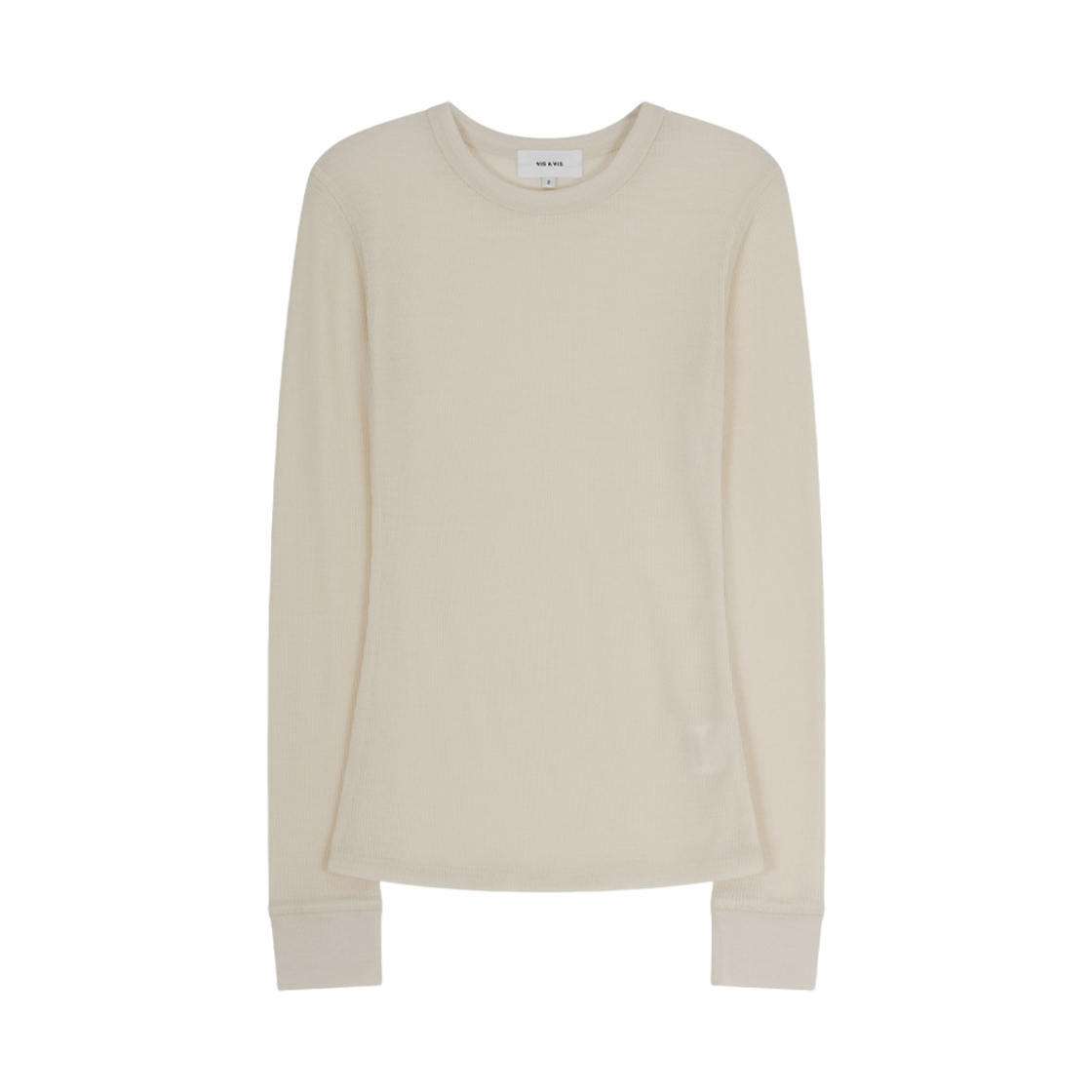 비자비 울 리브드 저지 크루넥 아이보리(VIS A VIS Wool Ribbed Jersey Crewneck Ivory) - 1