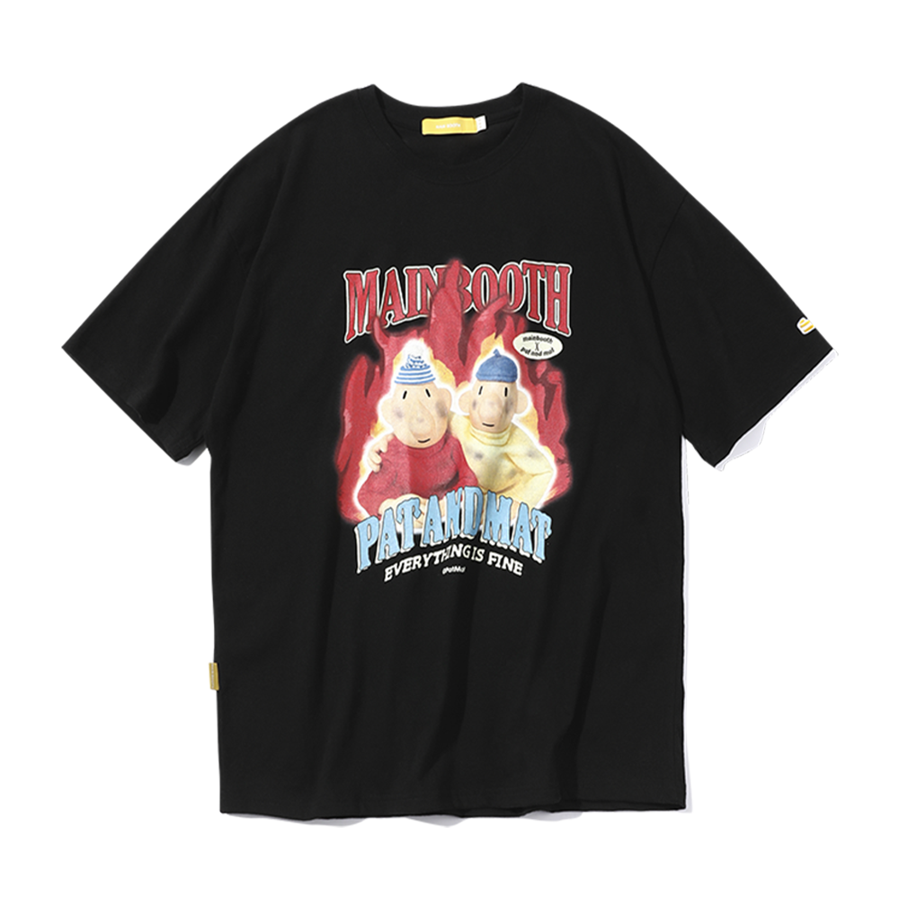 [트리플적립] 메인부스 [패트와매트] 버닝 티셔츠(블랙)