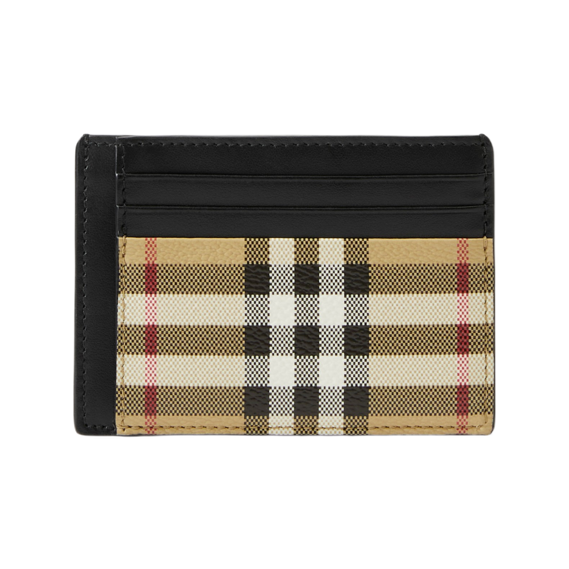 8113169 Burberry Check Clip Card Case Archive Beige
