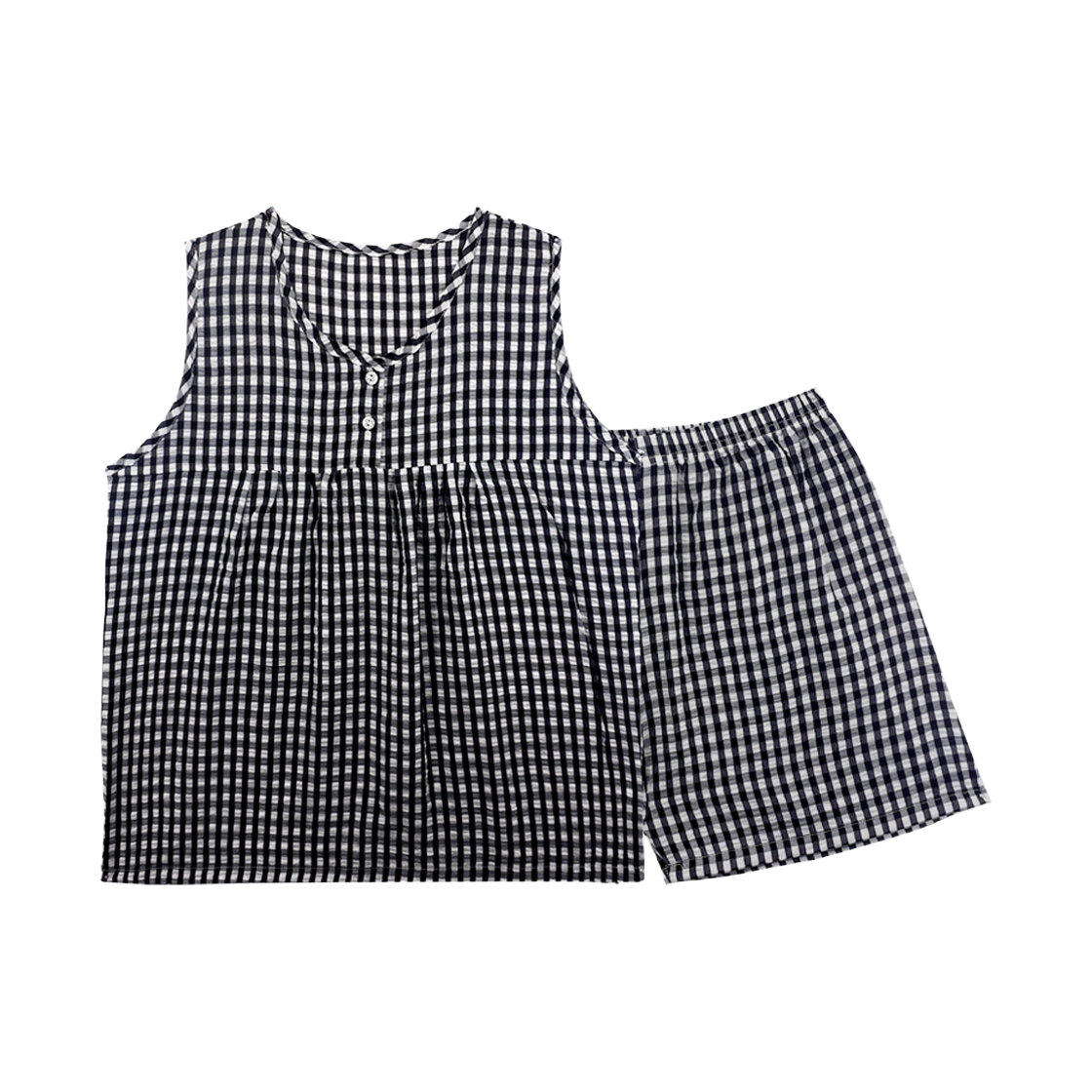 [3% 적립] (W) 에이원 쿨 엠보 민소매 잠옷 세트 블랙([3% 적립] (W) AONE Cool Embro Sleeveless Pajama Set Black) - 1