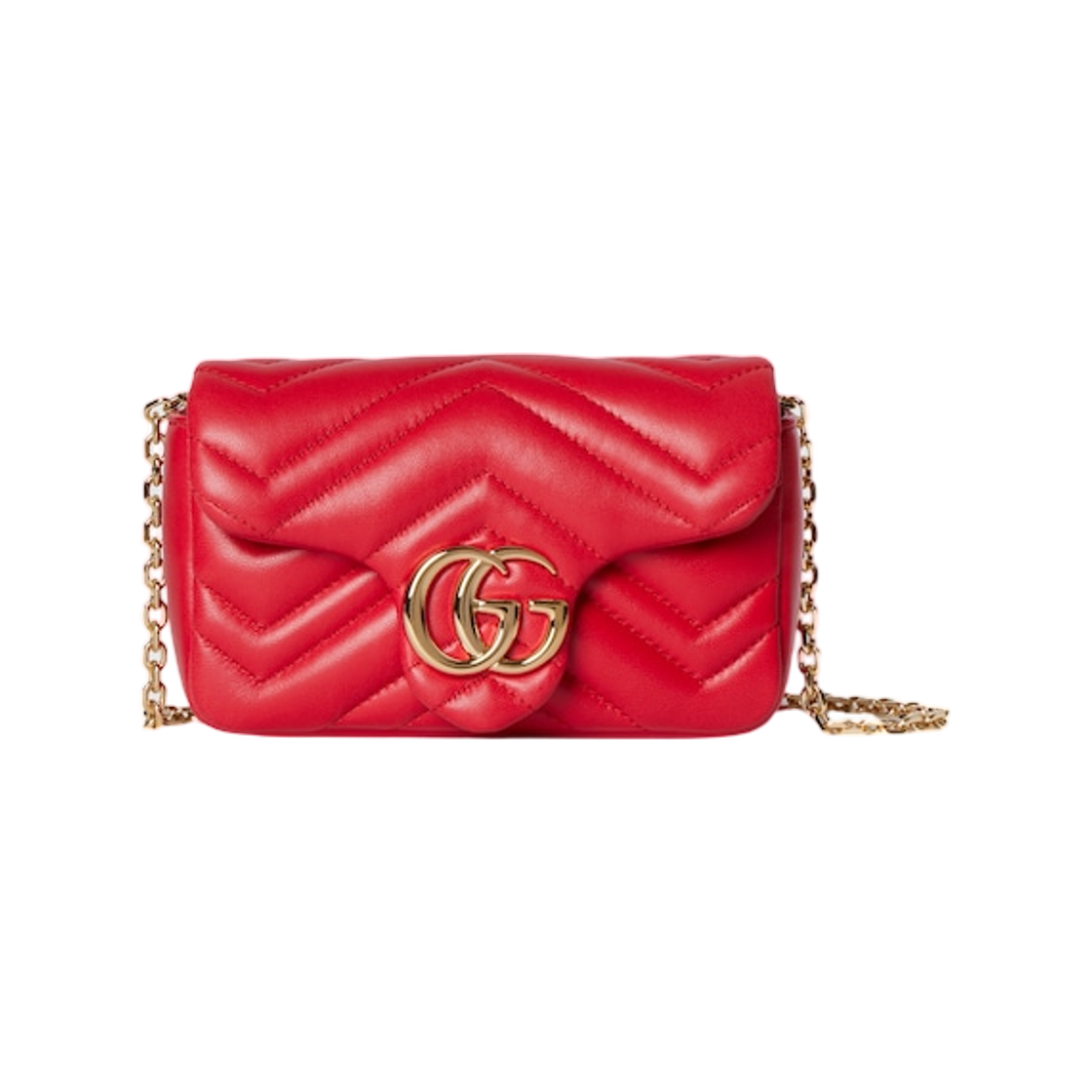 841290-AAGJE-6406 Gucci GG Marmont Mini Shoulder Bag Bright Red