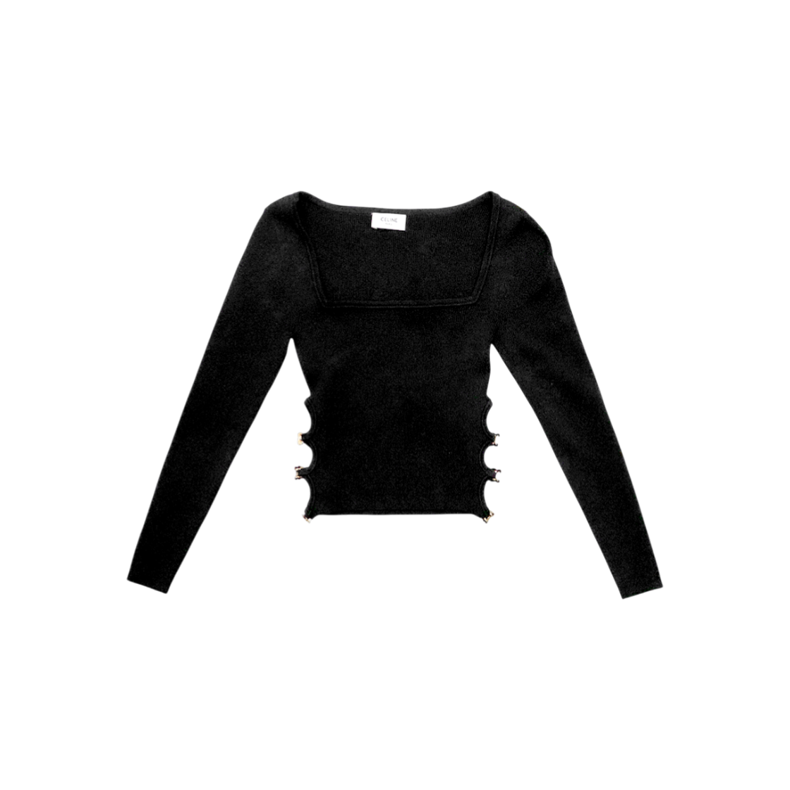 ITCUWSMDFKBN Celine XS Black Triomphe Knit C-C50809