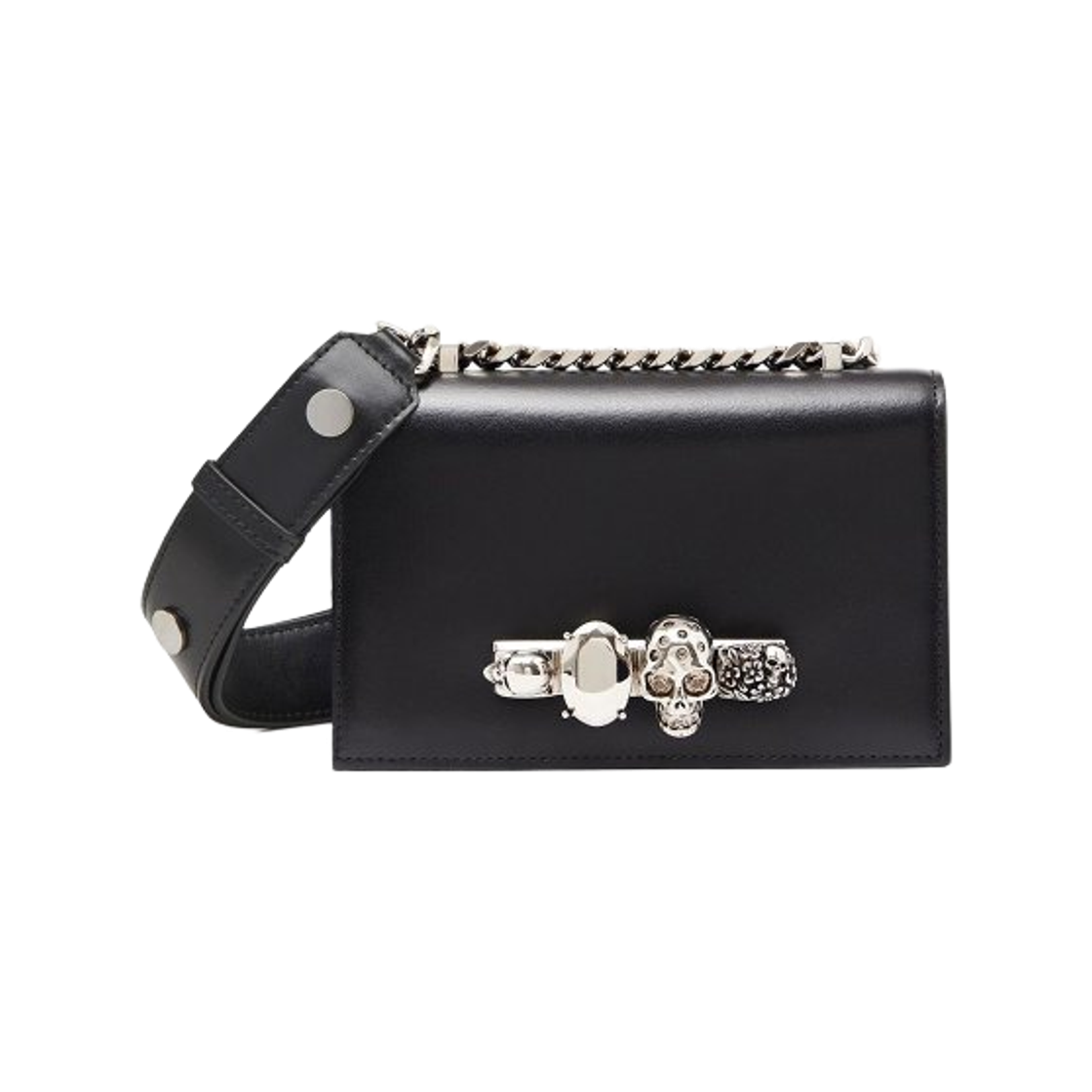알렉산더 맥퀸 바이커 미니 주얼드 사첼 백 블랙(Alexander McQueen Biker Mini Jewelled Satchel Bag Black)