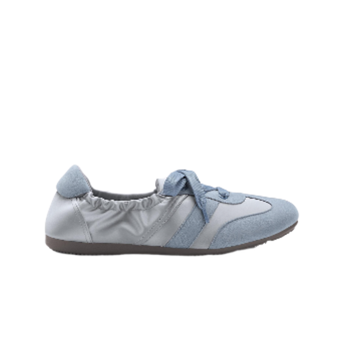 359377-62 (W) GU Gathered Ballet Sneakers Blue