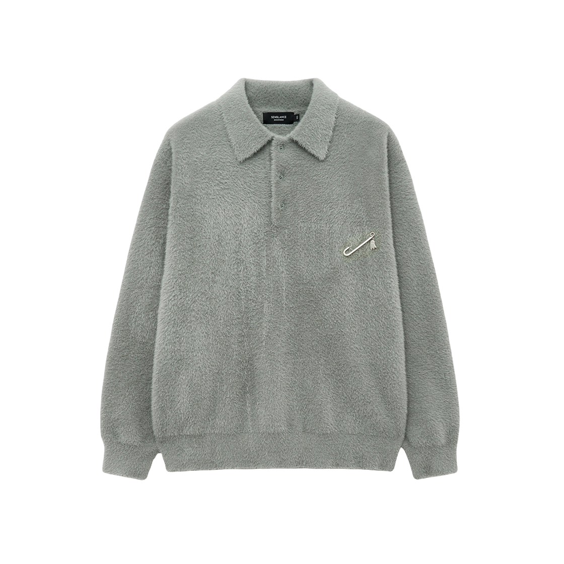 지오송지오 셈블런스 헤어리 카라 니트 그레이 ZH2KT803GY