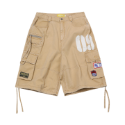 MAINBOOTH Vintage Patch Cargo Shorts Beige