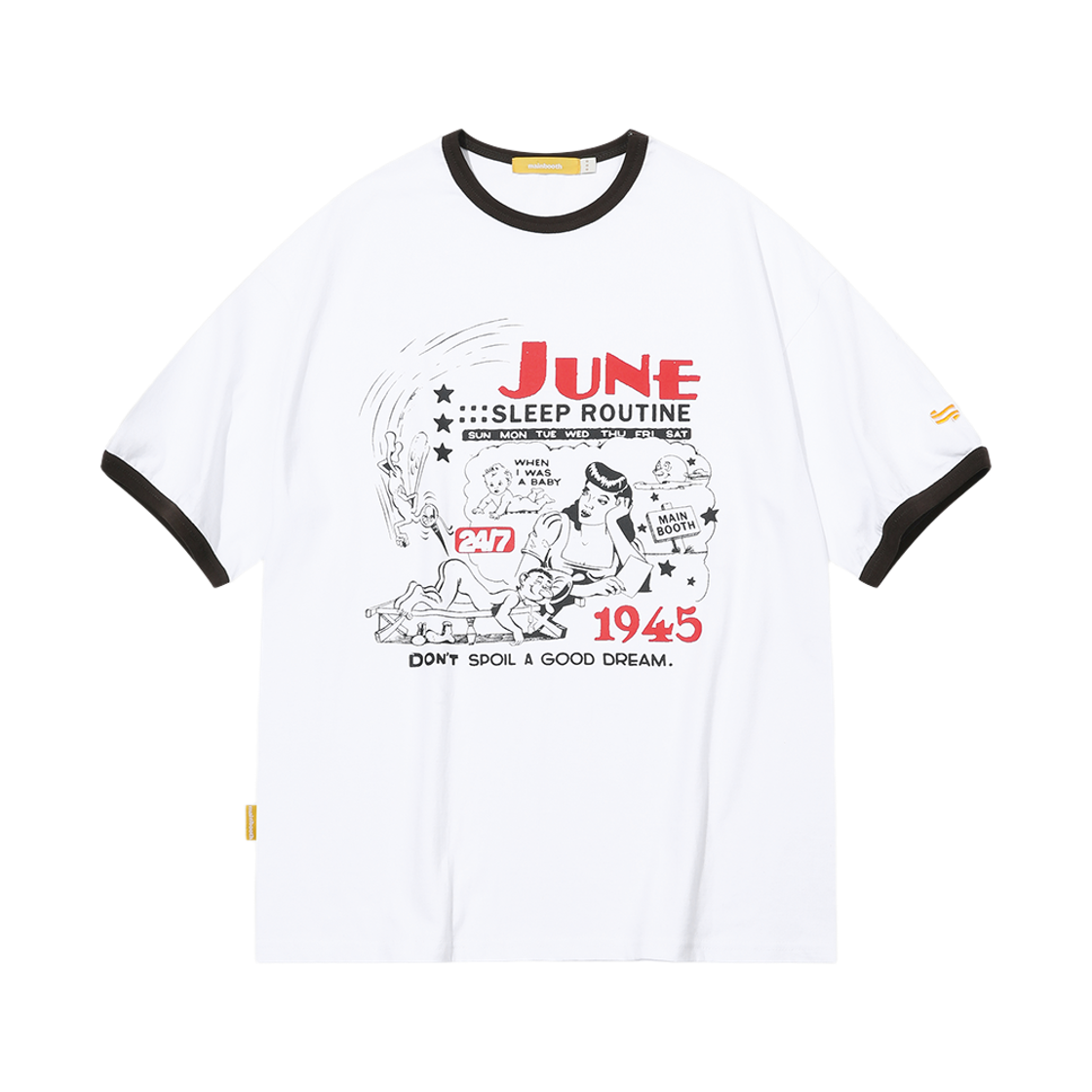 MBBES3HTU12WH MAINBOOTH Sleep Routine T-shirt White