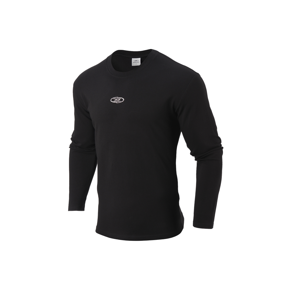 BH1MLT218BK BORN TO WIN Silver B Logo Muscle Fit Long Sleeve Black