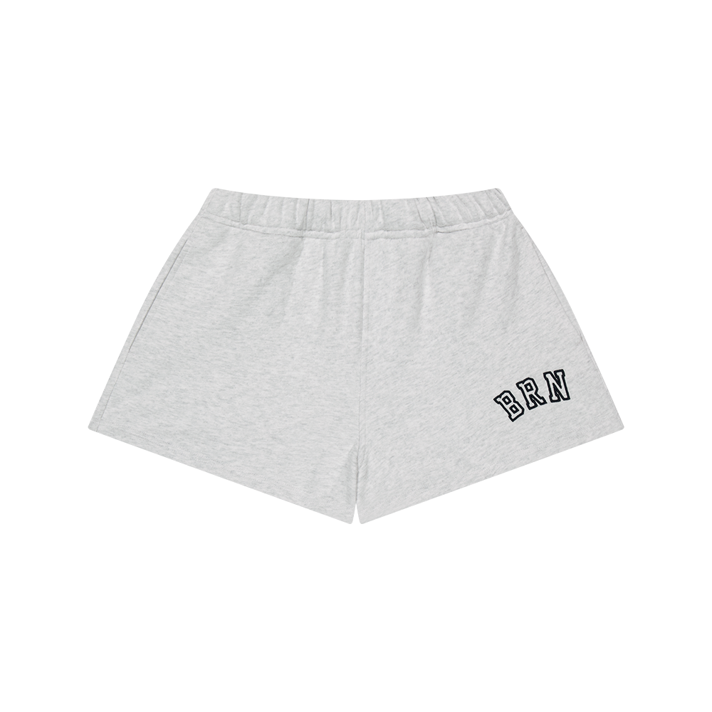본투윈 우먼 BRN 스웻 쇼츠 화이트 멜란지(BORN TO WIN W Brn Sweat Shorts White Melange)