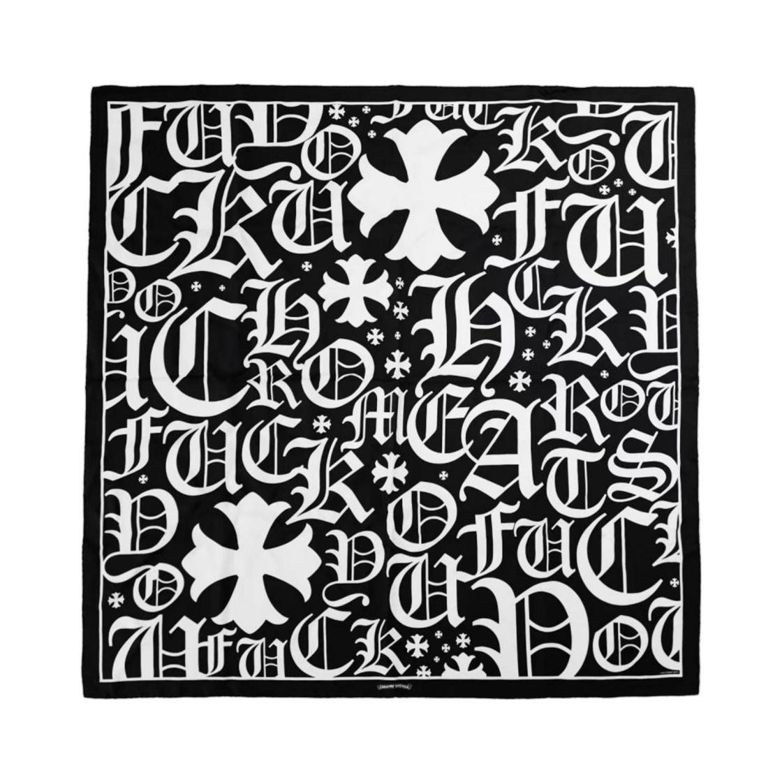- Chrome Hearts Cross Logo Silk Scarf Black