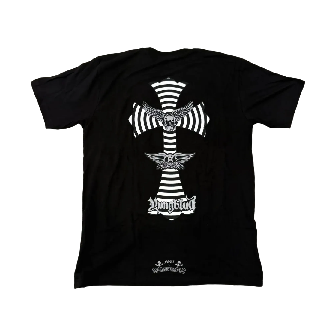 - Chrome Hearts Foti x Yungblud x Aerosmith Cross Short Sleeve T-Shirt Black