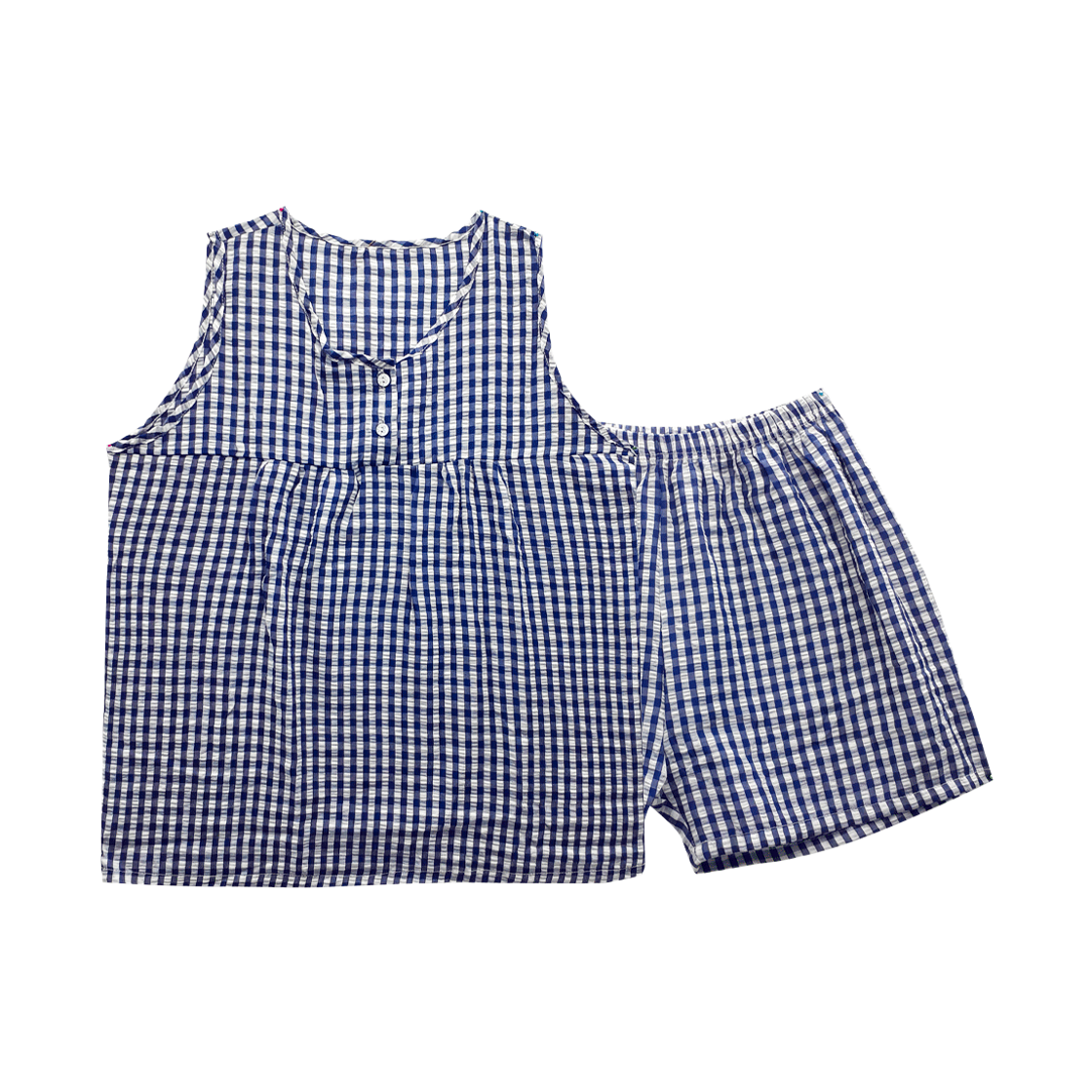 [3% 적립] (W) 에이원 쿨 엠보 민소매 잠옷 세트 네이비([3% 적립] (W) AONE Cool Embro Sleeveless Pajama Set Navy) - 1