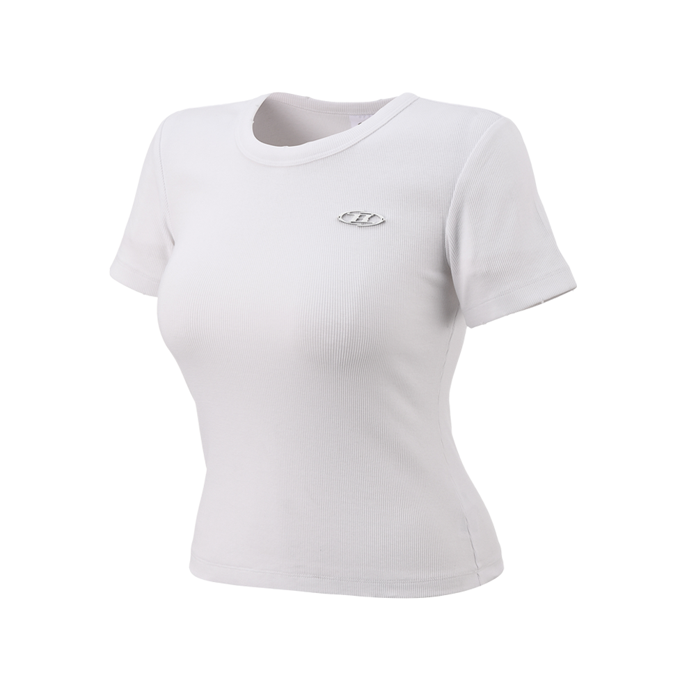 BH1WST242WH BORN TO WIN W B Pendant Ribbed T-Shirts White