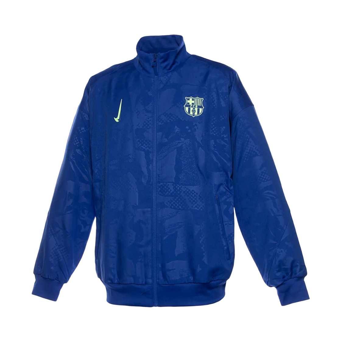 FQ2597-417 Nike FC Barcelona Strike Third Dri-Fit Soccer Anthem Jacket Old Royal Lime Blast (FQ2597-417) (Non Marking Ver.)