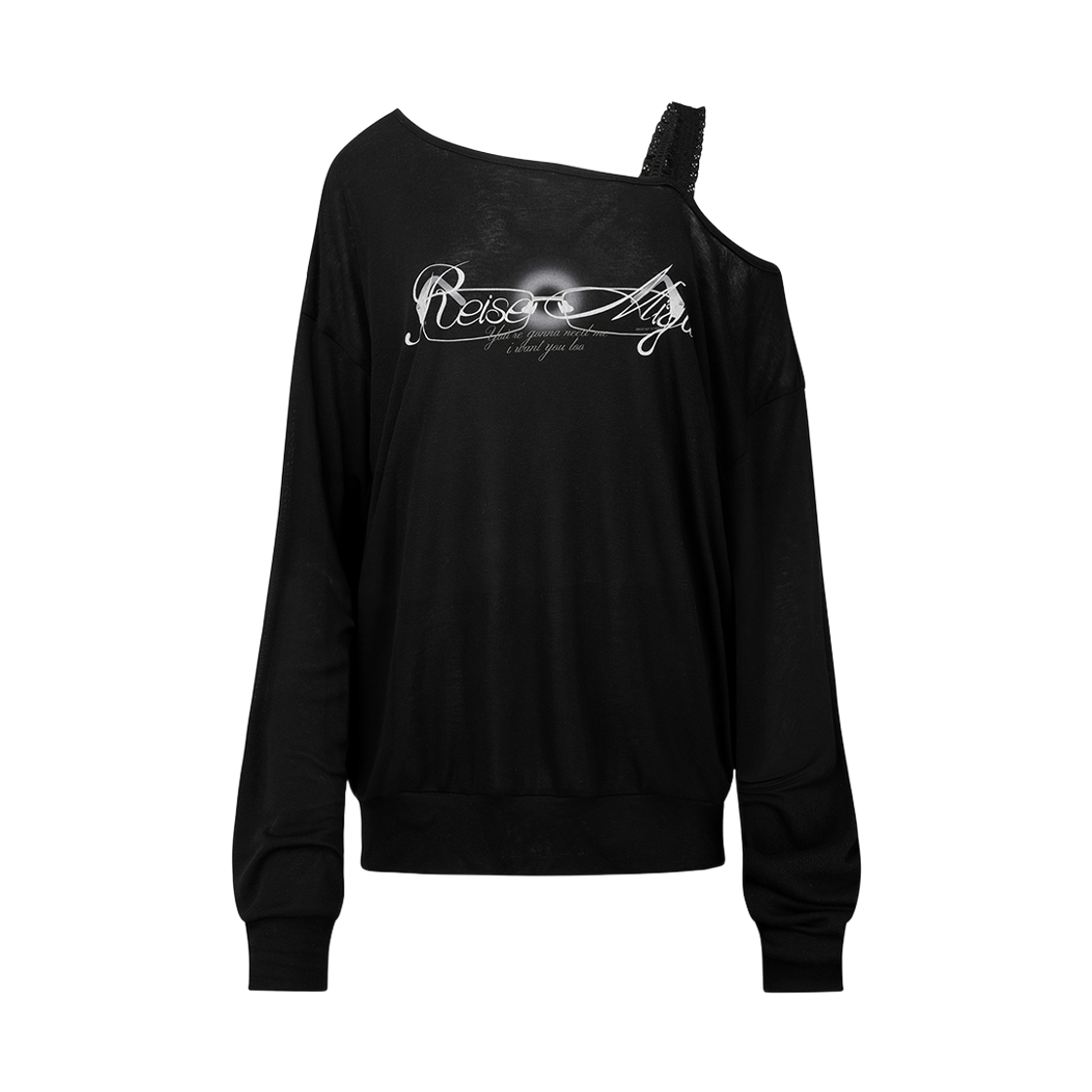 레이즈미야 베이비 글라스 시어 풀오버 블랙(REISE MIYA Baby Glasses Sheer Pullover Black)