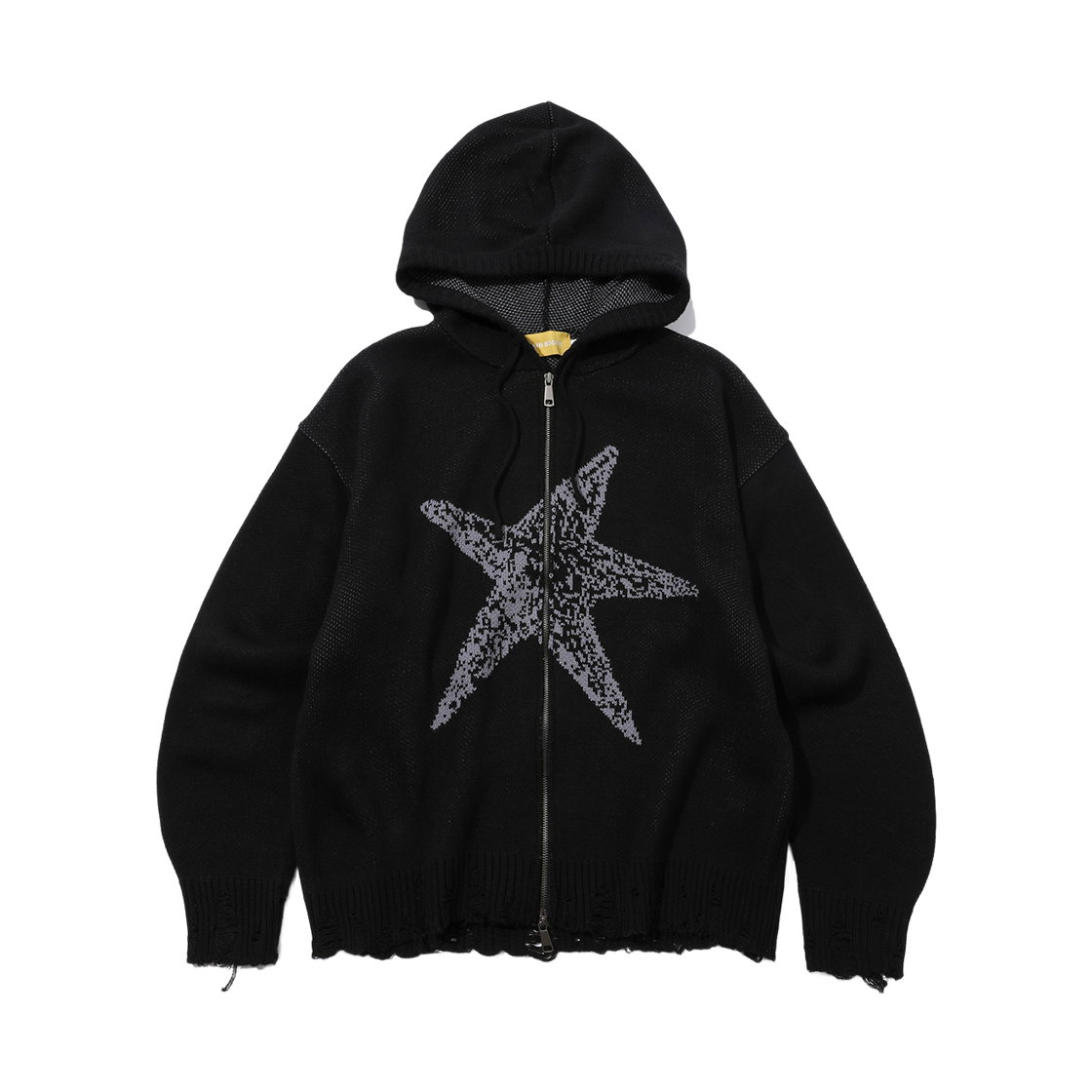 메인부스 스타피쉬 후드 집업 스웨터 블랙(MAINBOOTH Starfish Hood Zip-Up Sweater Black)
