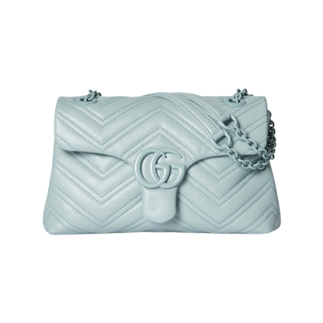 855371-AAFS1-4949 Gucci GG Marmont Small Shoulder Bag Icy Blue