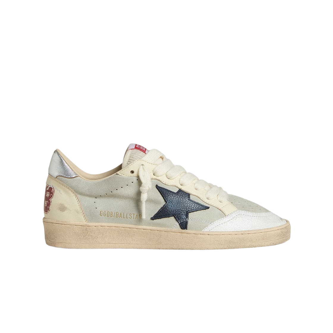 GMF00117-F007927-60646 Golden Goose Ball Star Blue Nubuck Star Laminated Leather Heel Tab Grey Suede Sneakers Grey
