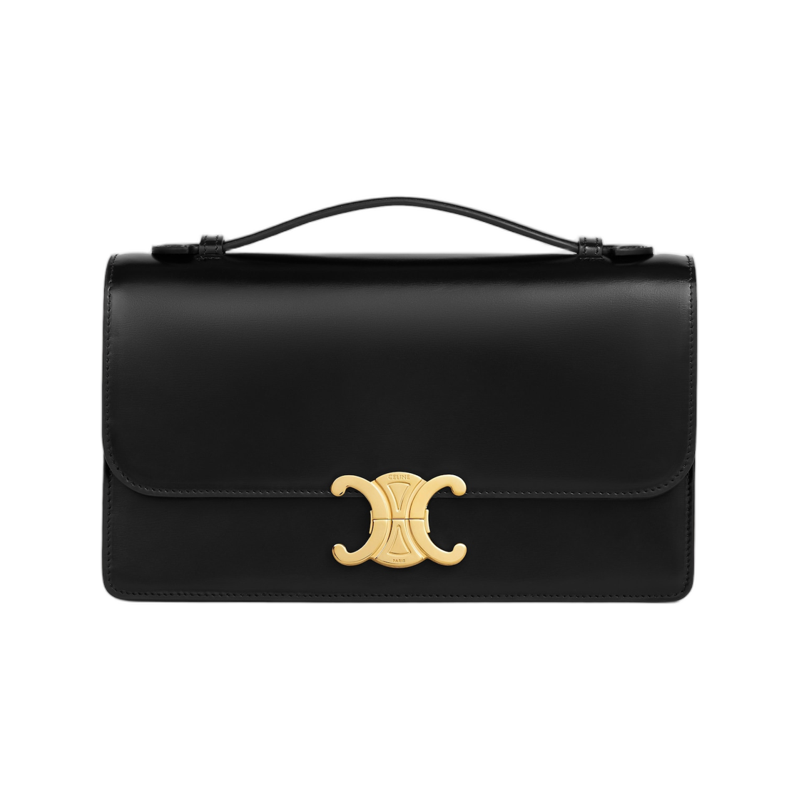 셀린느 미디움 트리옹프 폴리오 샤이니 카프스킨 블랙(Celine Medium Triomphe Folio in Shiny Calfskin Black) - 1