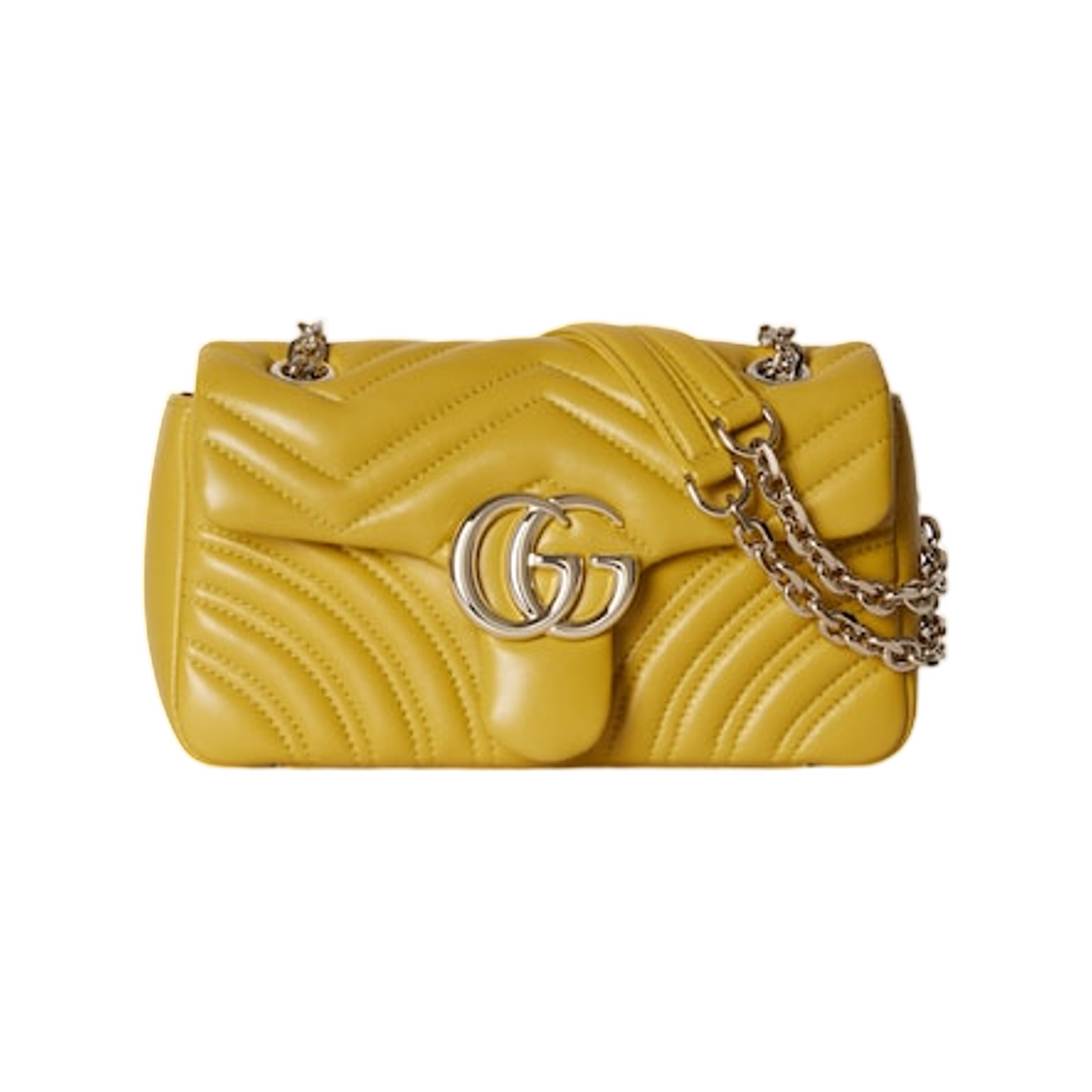 837280-AAE38-7316 Gucci GG Marmont Small Shoulder Bag Mustard Yellow
