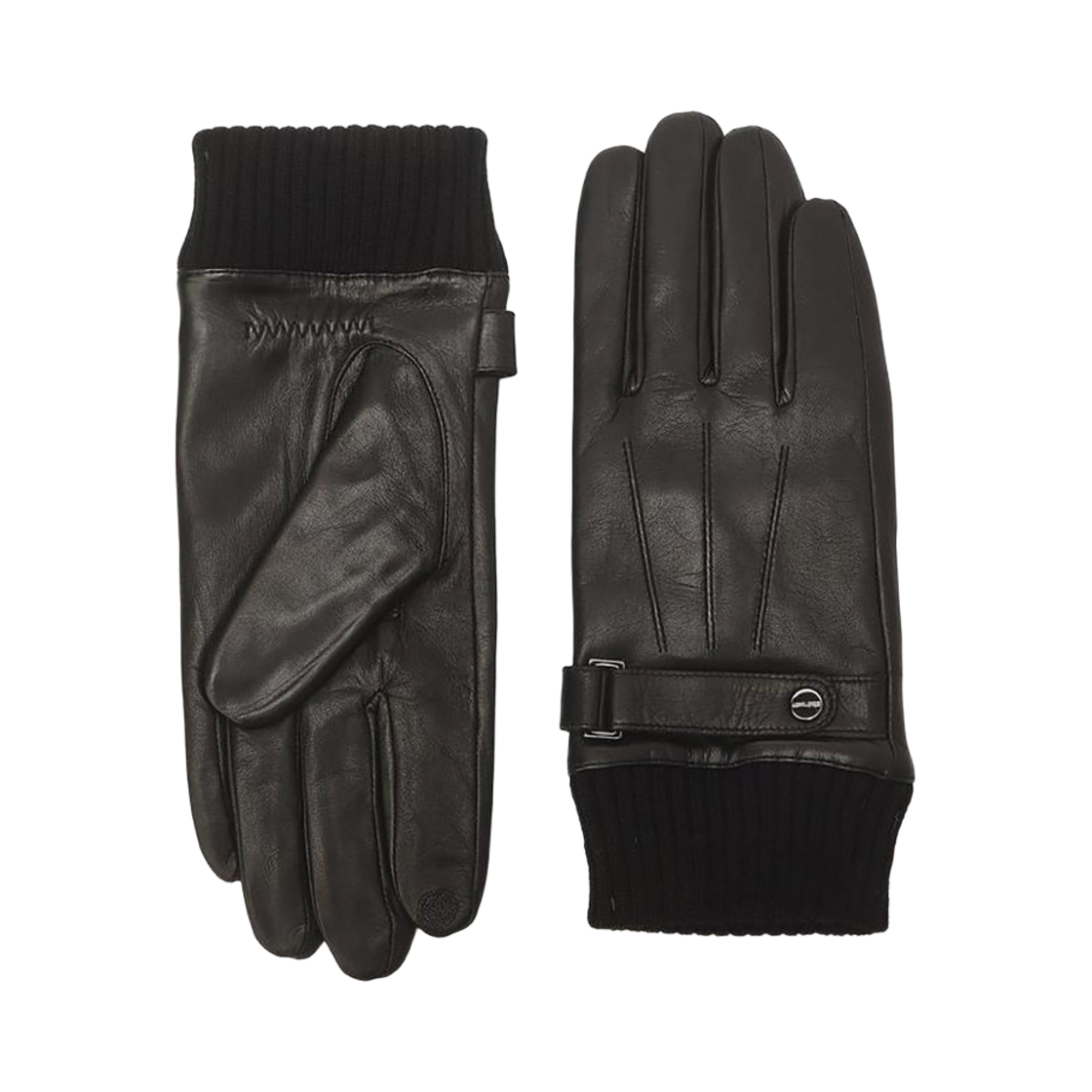 JUGV5F611BK Jillstuart Men's Acc Black Strap Detail Lambskin Smart Touch Gloves Jugv5F611Bk Black