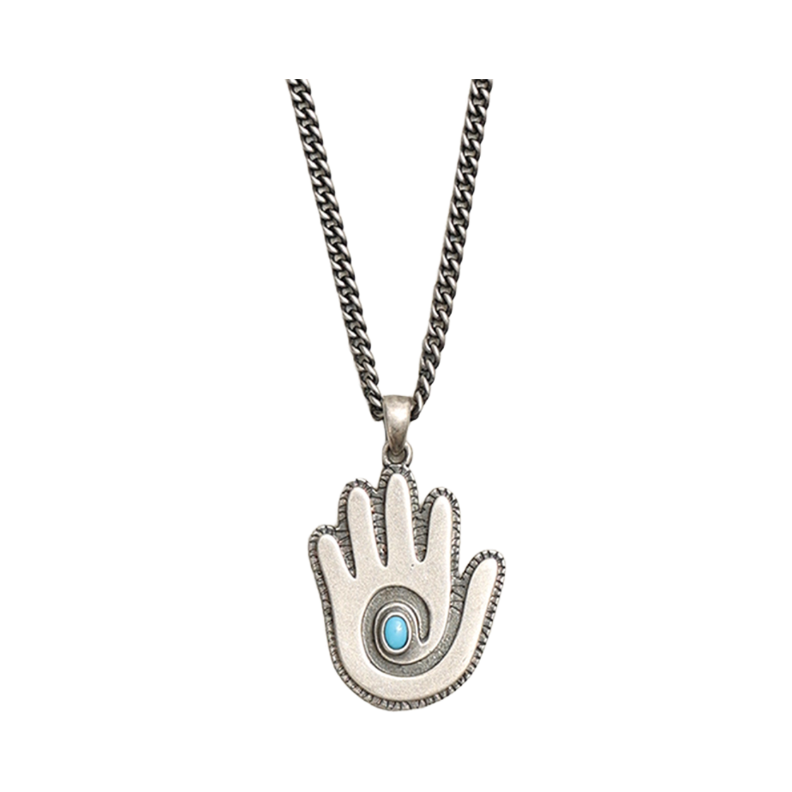 TBH62ABMN028SC TOWTOW.ARCHIVE Open Hand Spiral Necklace Silver Burnish