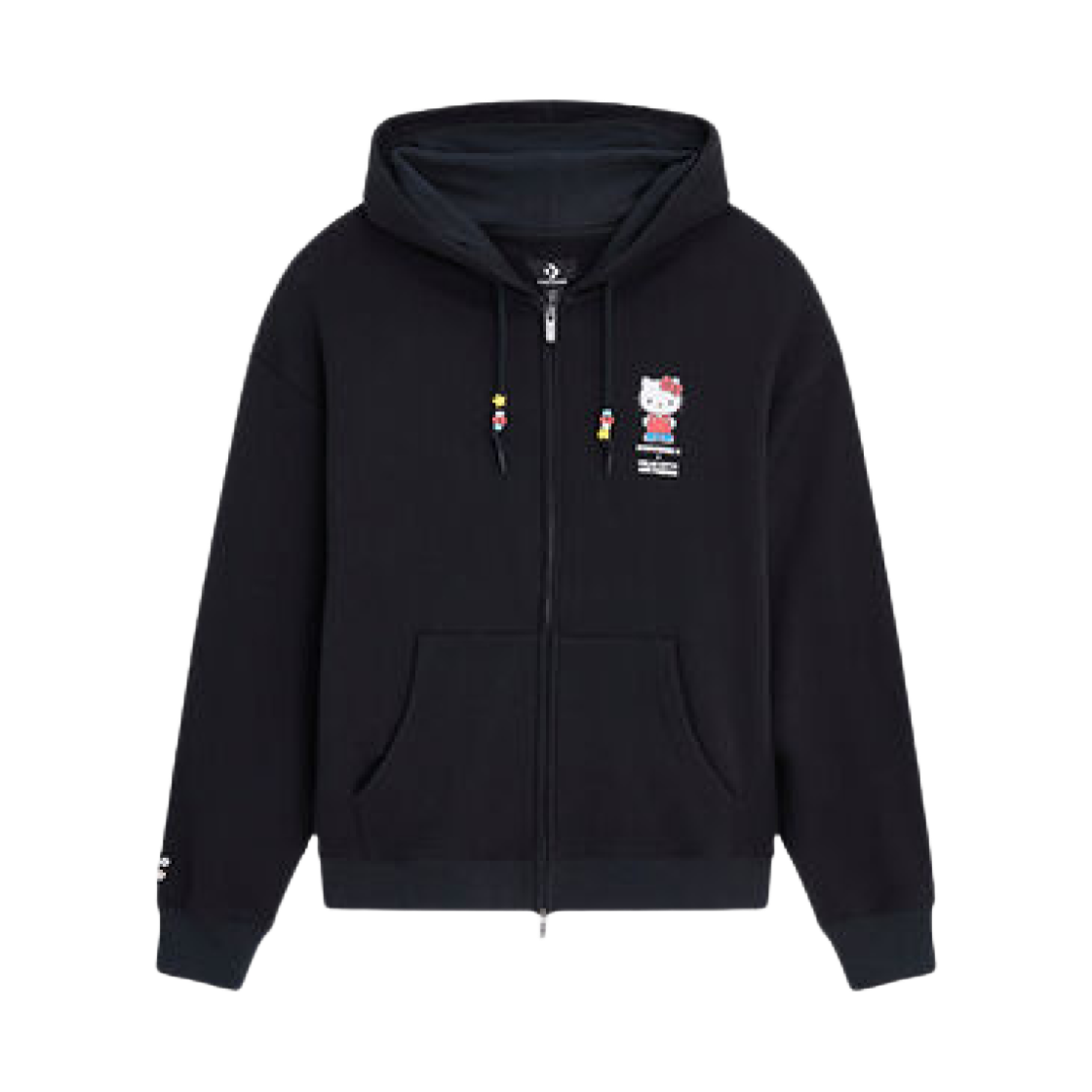 컨버스 x 헬로 키티 앤 프렌즈 풀 집 후드 컨버스 블랙(Converse x Hello Kitty and Friends Full Zip Hoodie Converse Black)