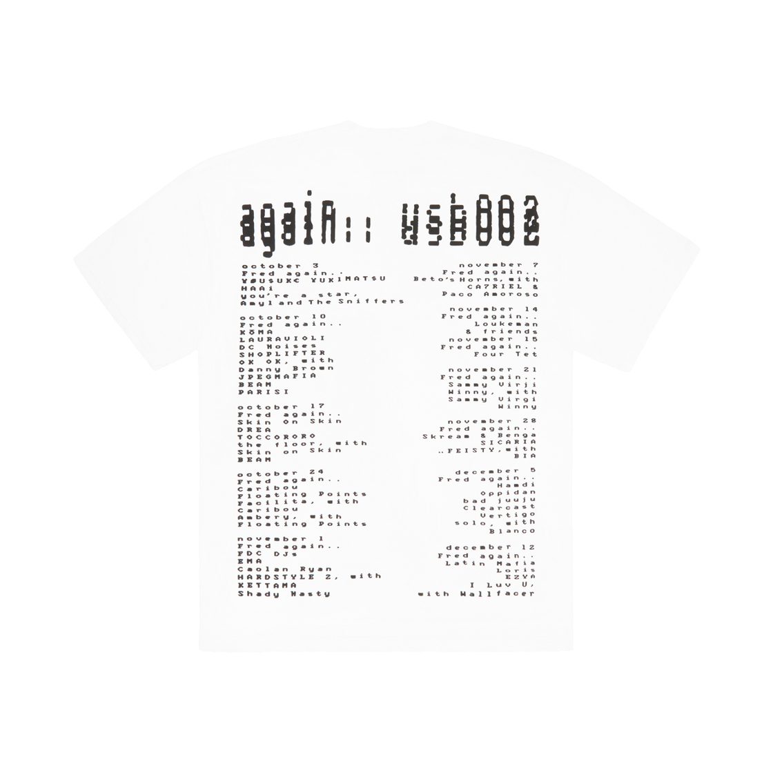 CPFM x 프레드 어게인.. USB002 101010 OG 티셔츠 화이트(Cactus Plant Flea Market x Fred Again.. USB002 101010 OG T-Shirt White)