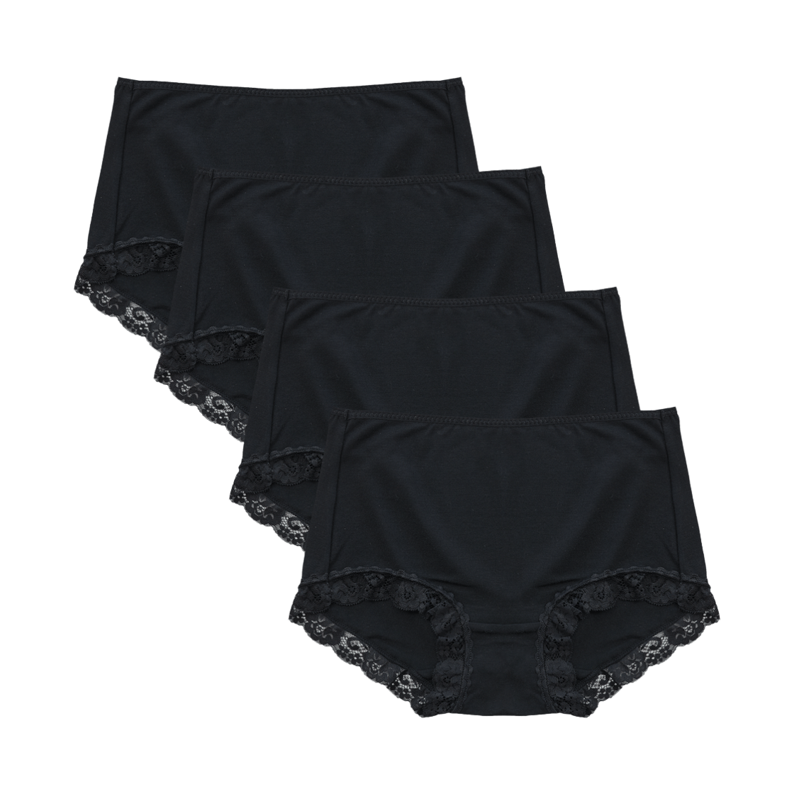 (W) 에이원 모달 레이스 팬티 1701 4팩 블랙((W) AONE Modal Lace Panty 1701 4-Pack Black)